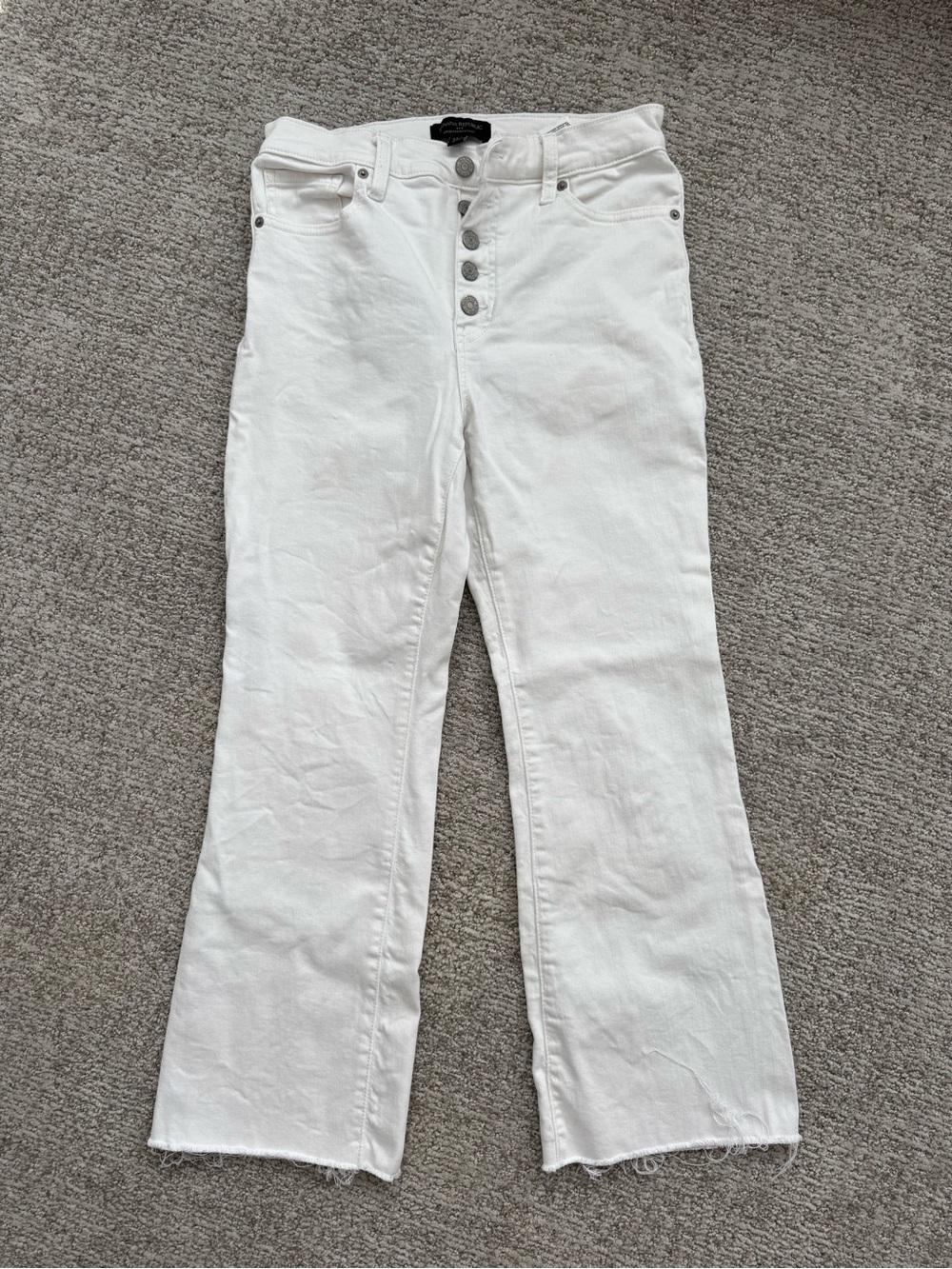 Banana Republic White Cropped Bootcut Jeans